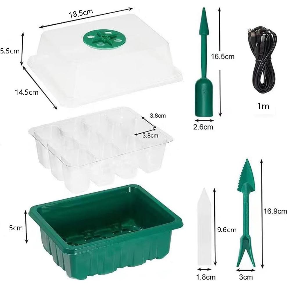 Kit de Inicio de Semillas YOOAEFRTY con Luz LED y Drenaje