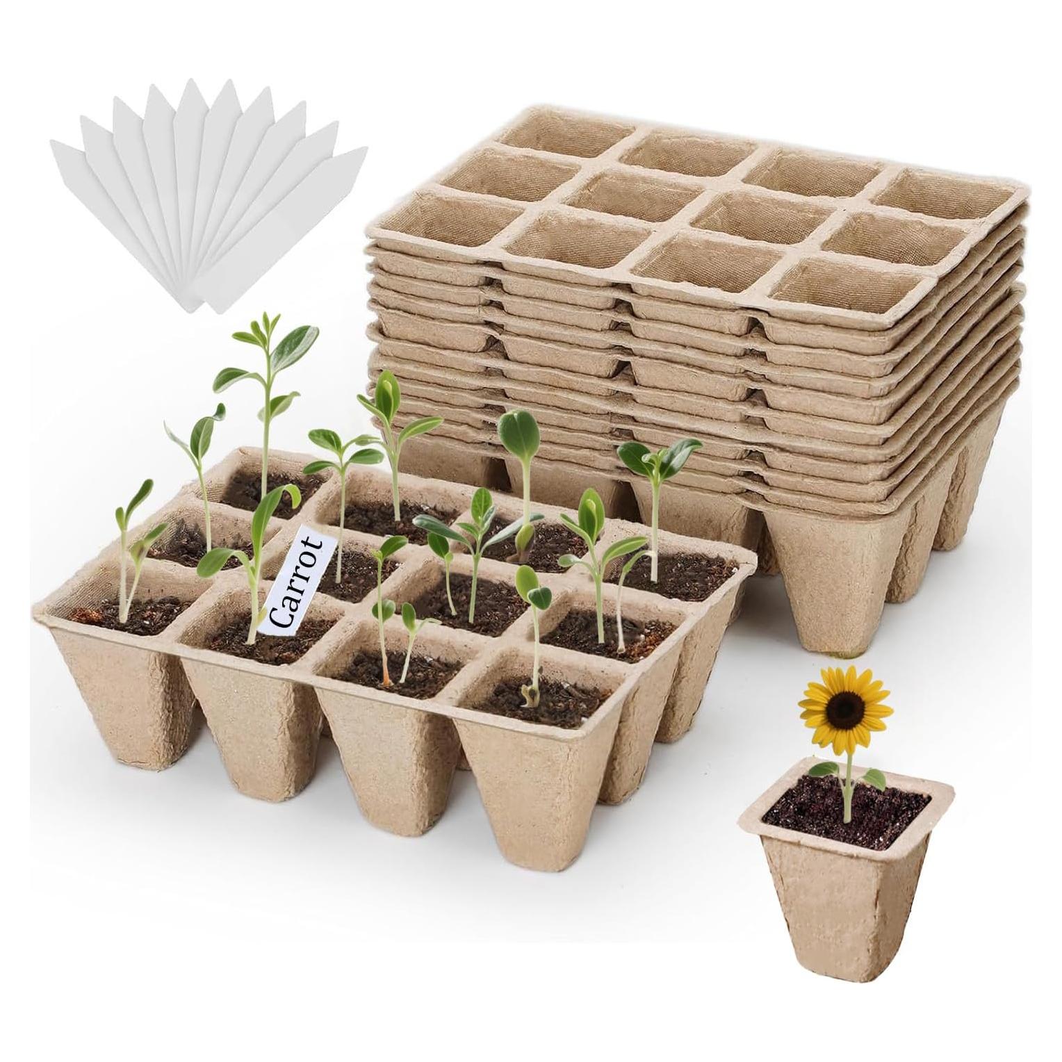 Kit de Macetas de Turba BEIGEMEI 120 Piezas Biodegradables