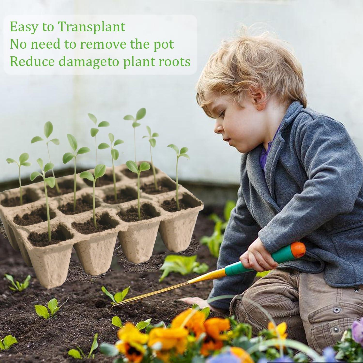 Kit de Macetas de Turba BEIGEMEI 120 Piezas Biodegradables