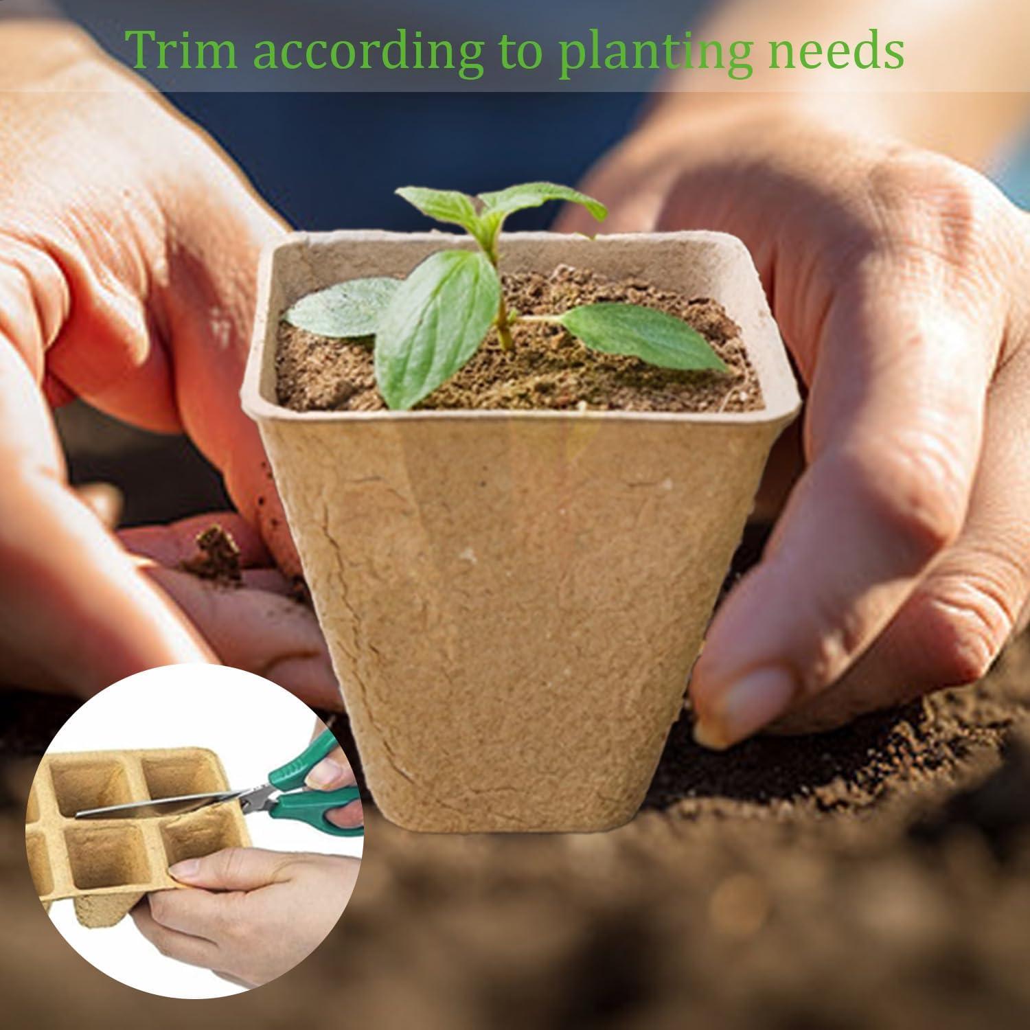 Kit de Macetas de Turba BEIGEMEI 120 Piezas Biodegradables