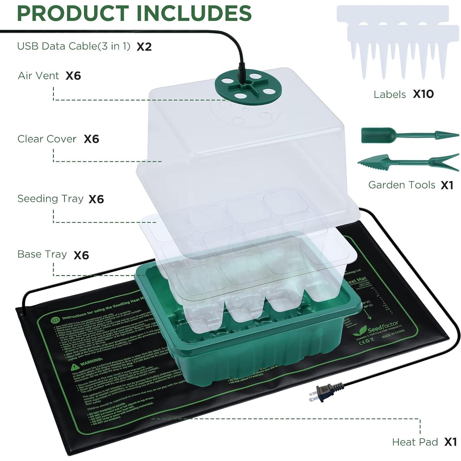 Kit de Germinación de Semillas Seedfactor 7 Paquetes con Luz