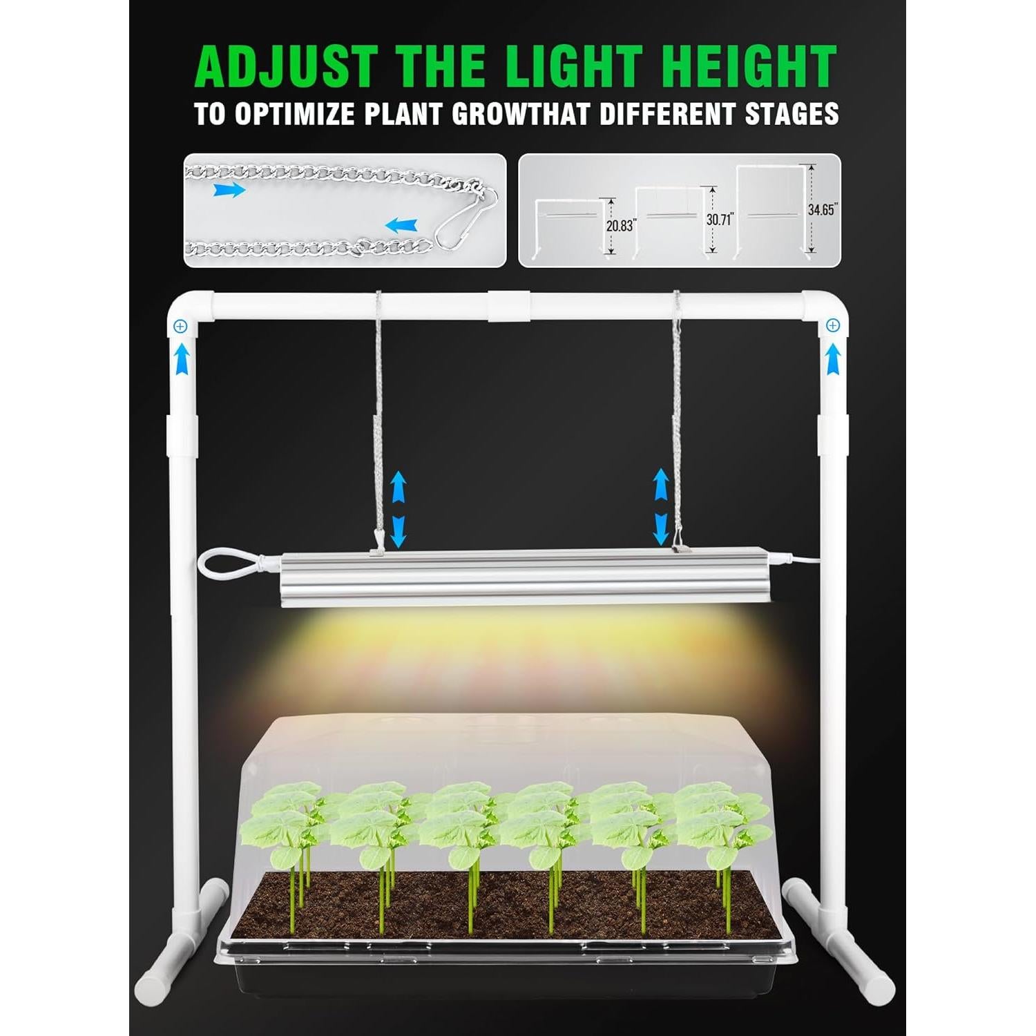 Kit de Inicio de Semillas Hugbow con Luz LED y Almohadilla Térmica