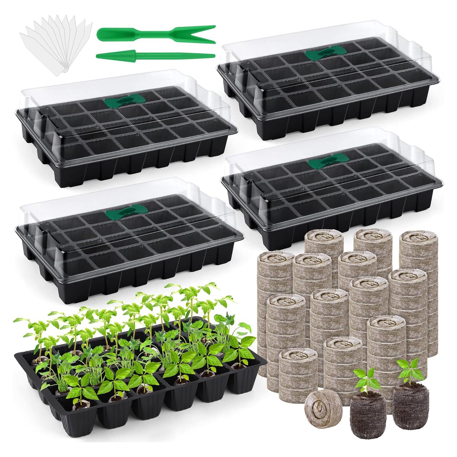 Kit de Inicio de Semillas Hahood 4 Bandejas 24 Celdas