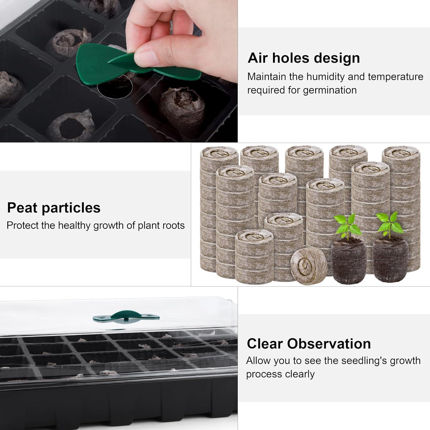 Kit de Inicio de Semillas Hahood 4 Bandejas 24 Celdas