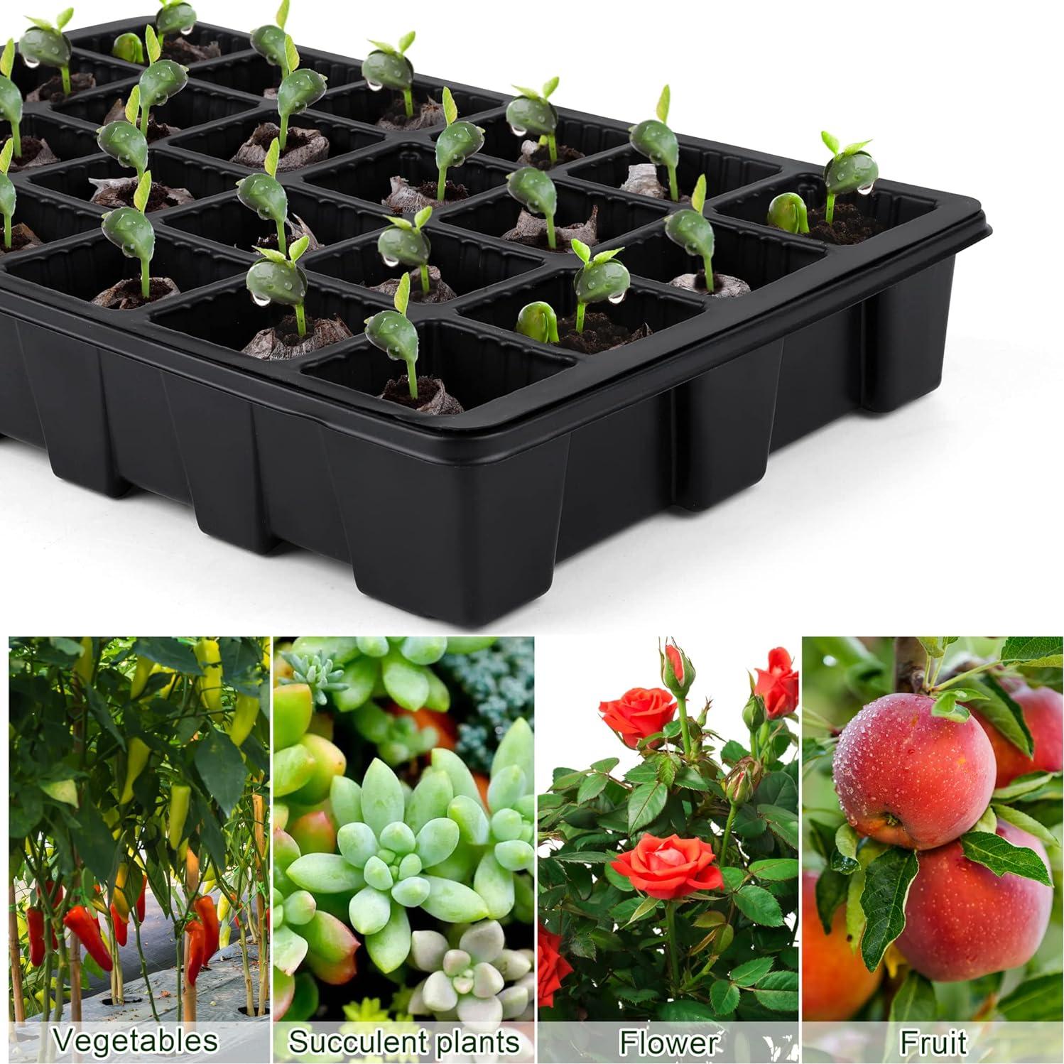 Kit de Inicio de Semillas Hahood 4 Bandejas 24 Celdas