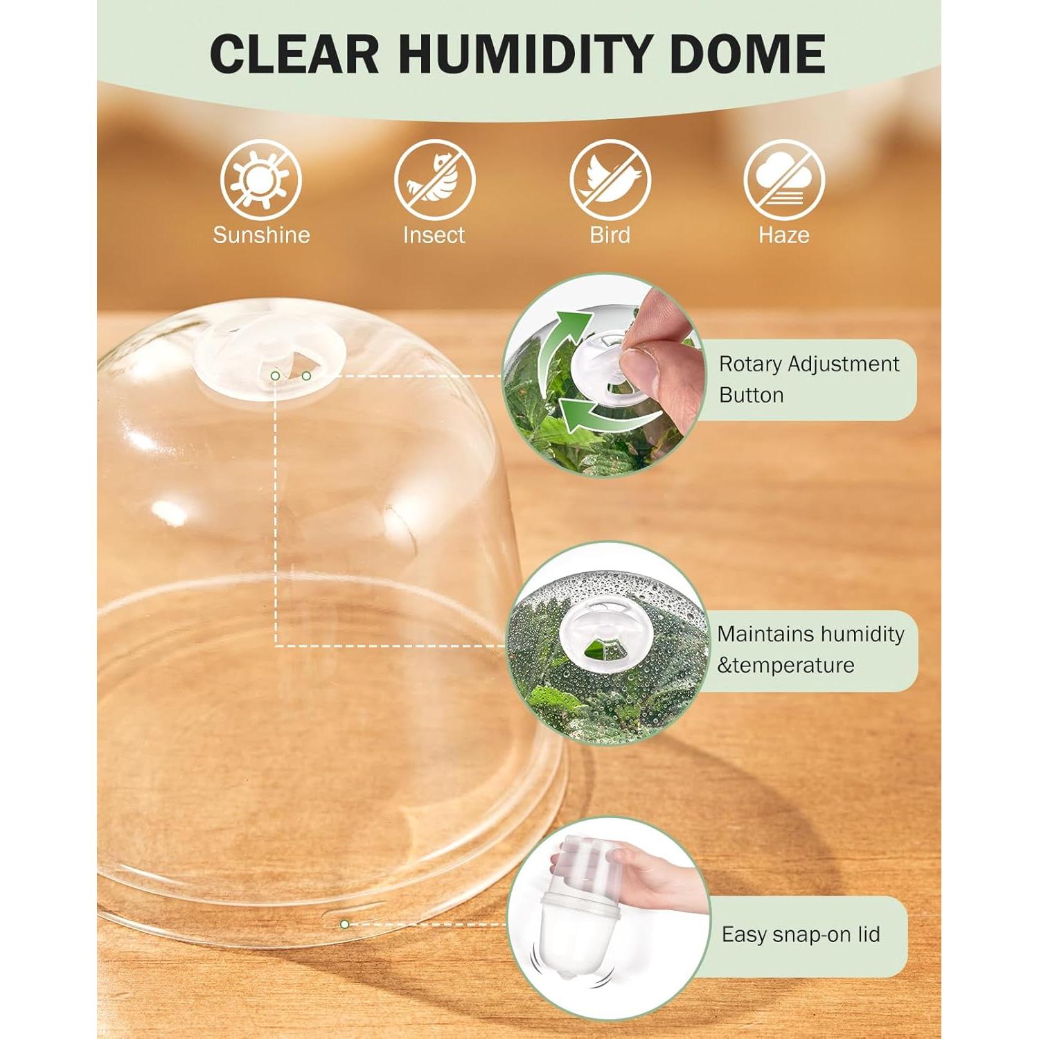 Macetas de Vivero Homenote 3/4/5 Pulgadas con Drenaje y Tapa