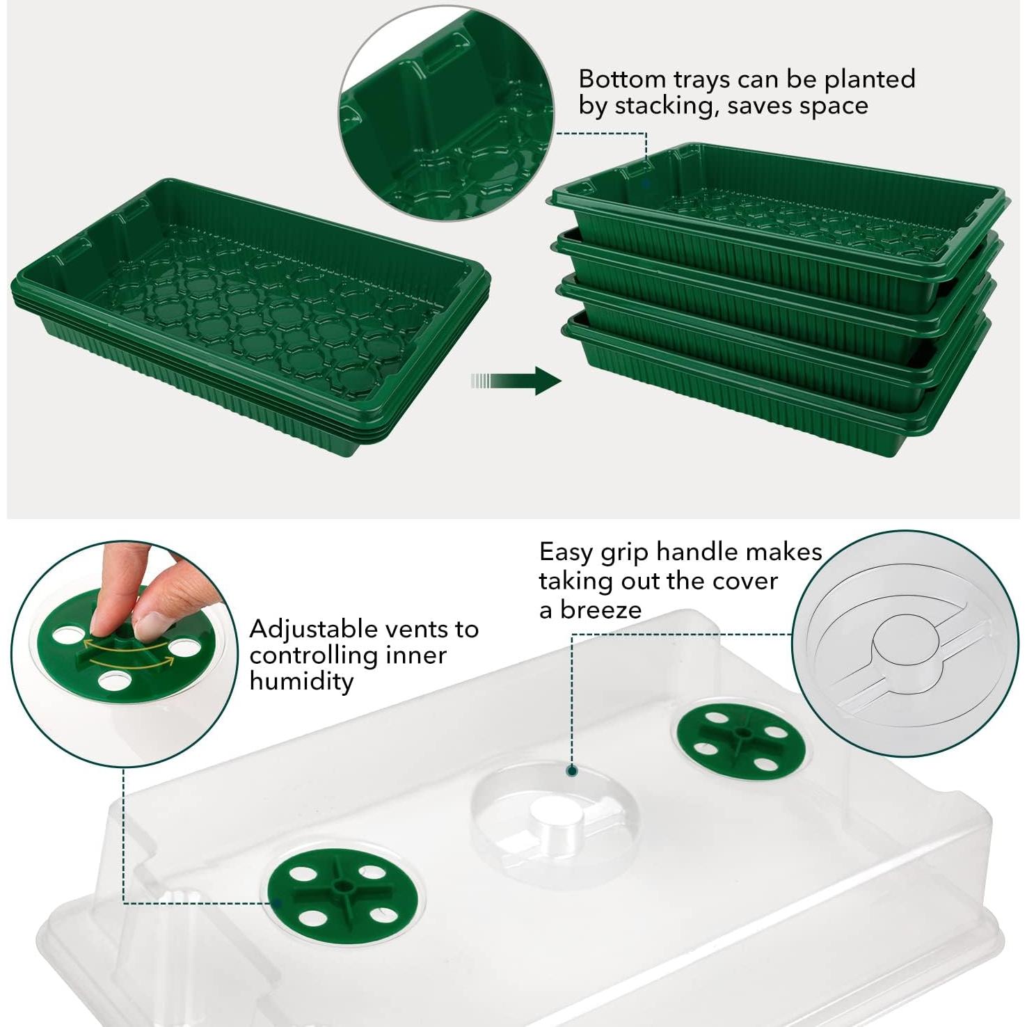 Bandeja de Inicio de Semillas YAUNGEL XL 160 Celdas Verde