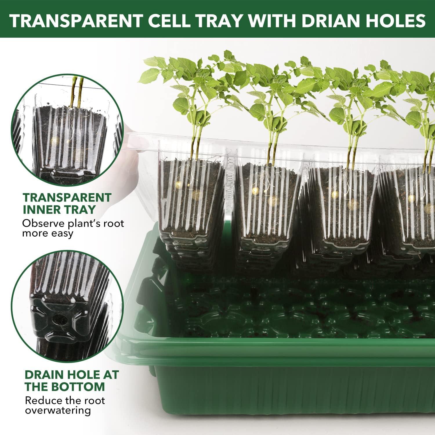 Bandeja de Inicio de Semillas YAUNGEL XL 160 Celdas Verde