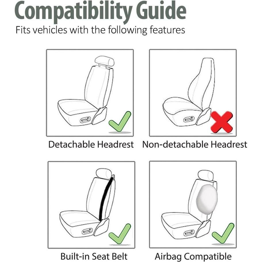 Funda de Asiento FH Group Negro Ajuste Universal Compatible Airbags