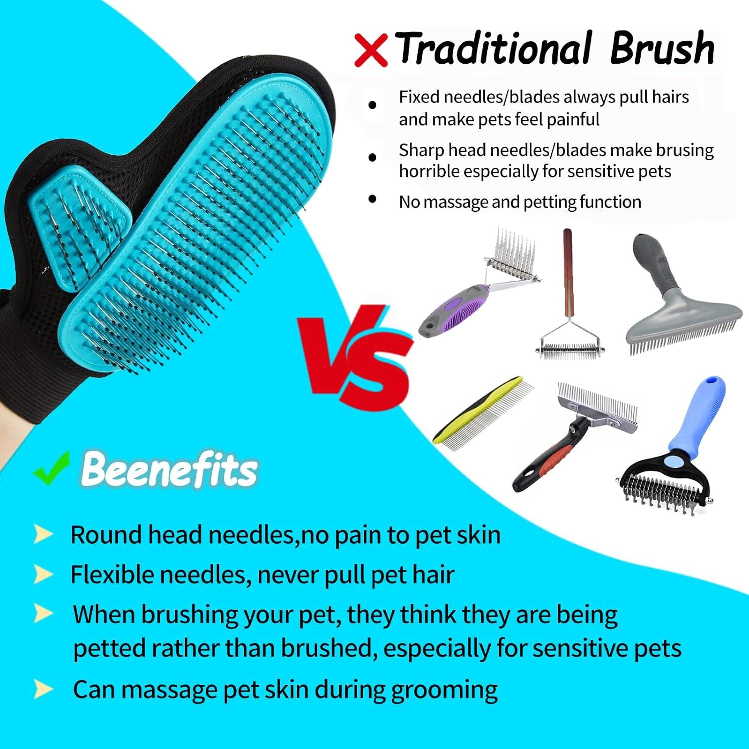 Guante de Aseo para Mascotas Beenefits Azul 4 en 1