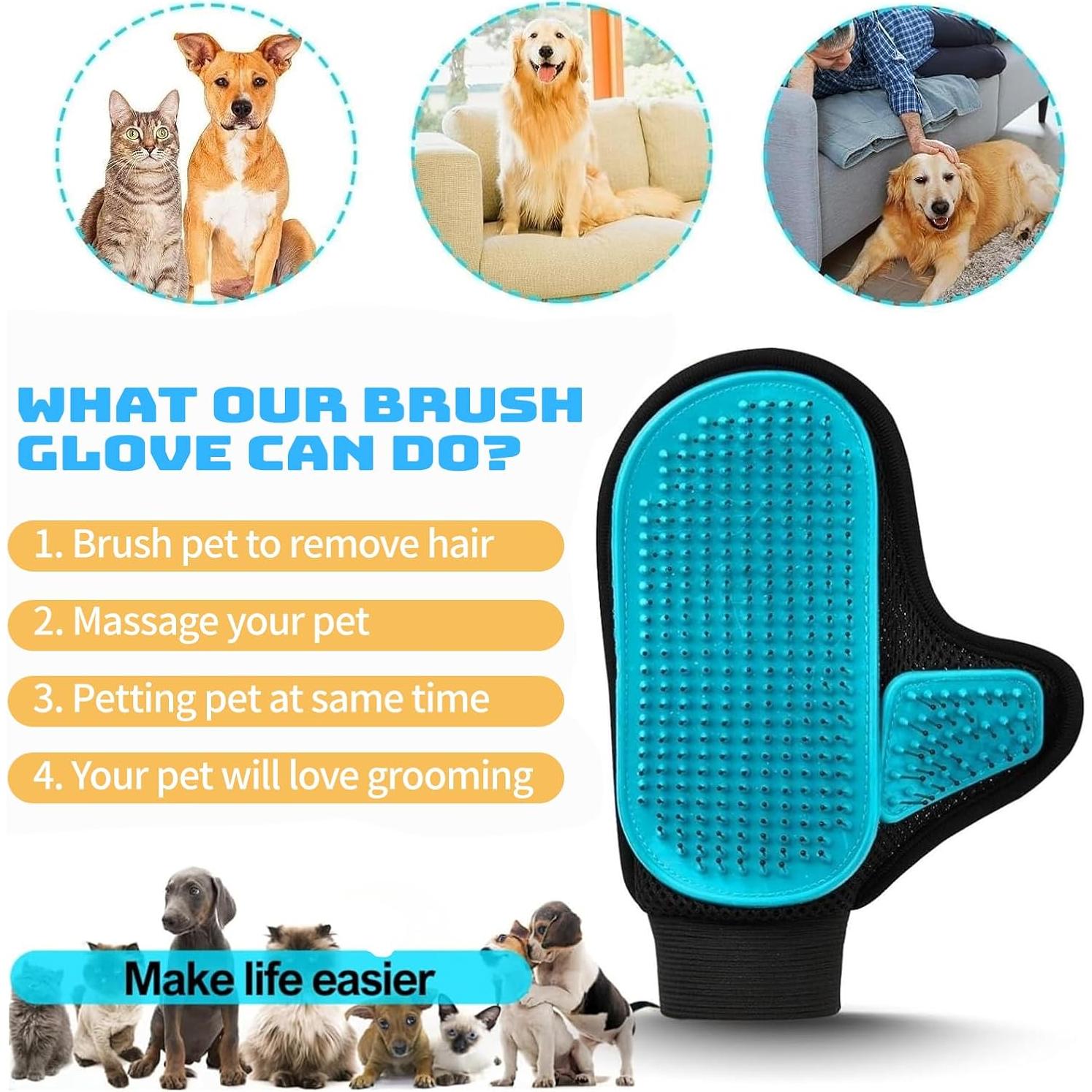 Guante de Aseo para Mascotas Beenefits Azul 4 en 1