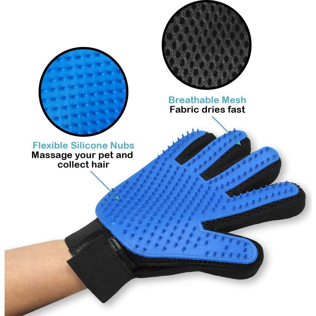 Guantes de Acicalamiento Pets First para Perros y Gatos 22.86x8.13cm