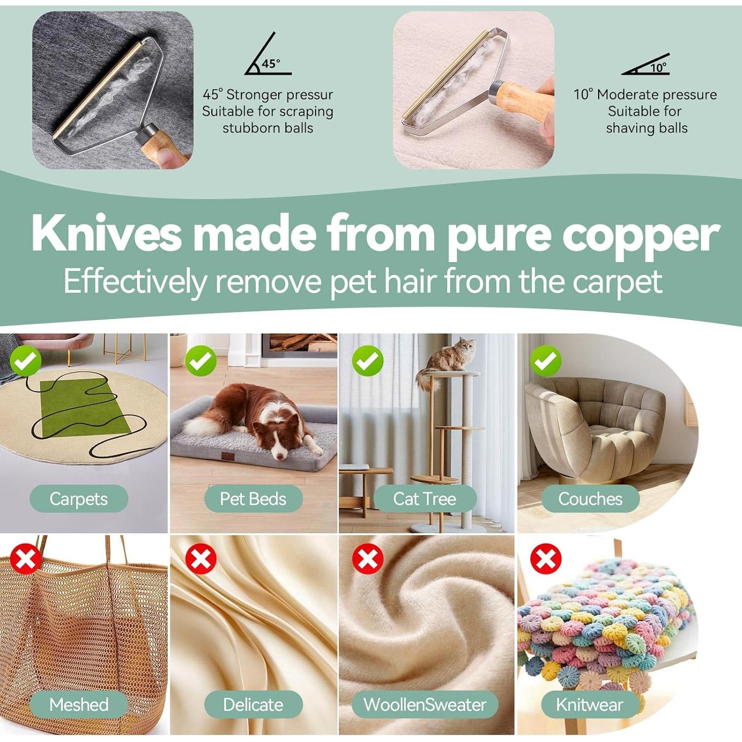 Set Quitapelos para Mascotas 4 Piezas Yunlnny - Guante y Cepillos