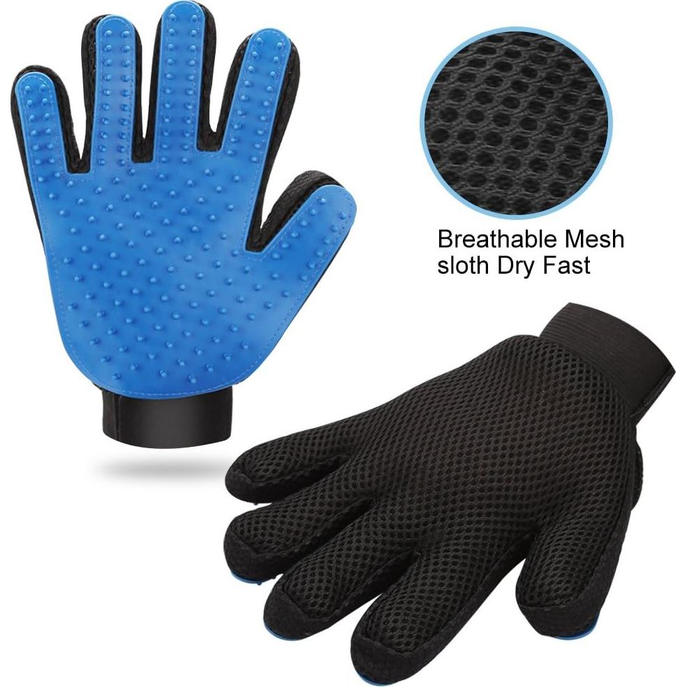 Guantes de Aseo para Mascotas Yrighjo 2PCS Azul - Deshedding
