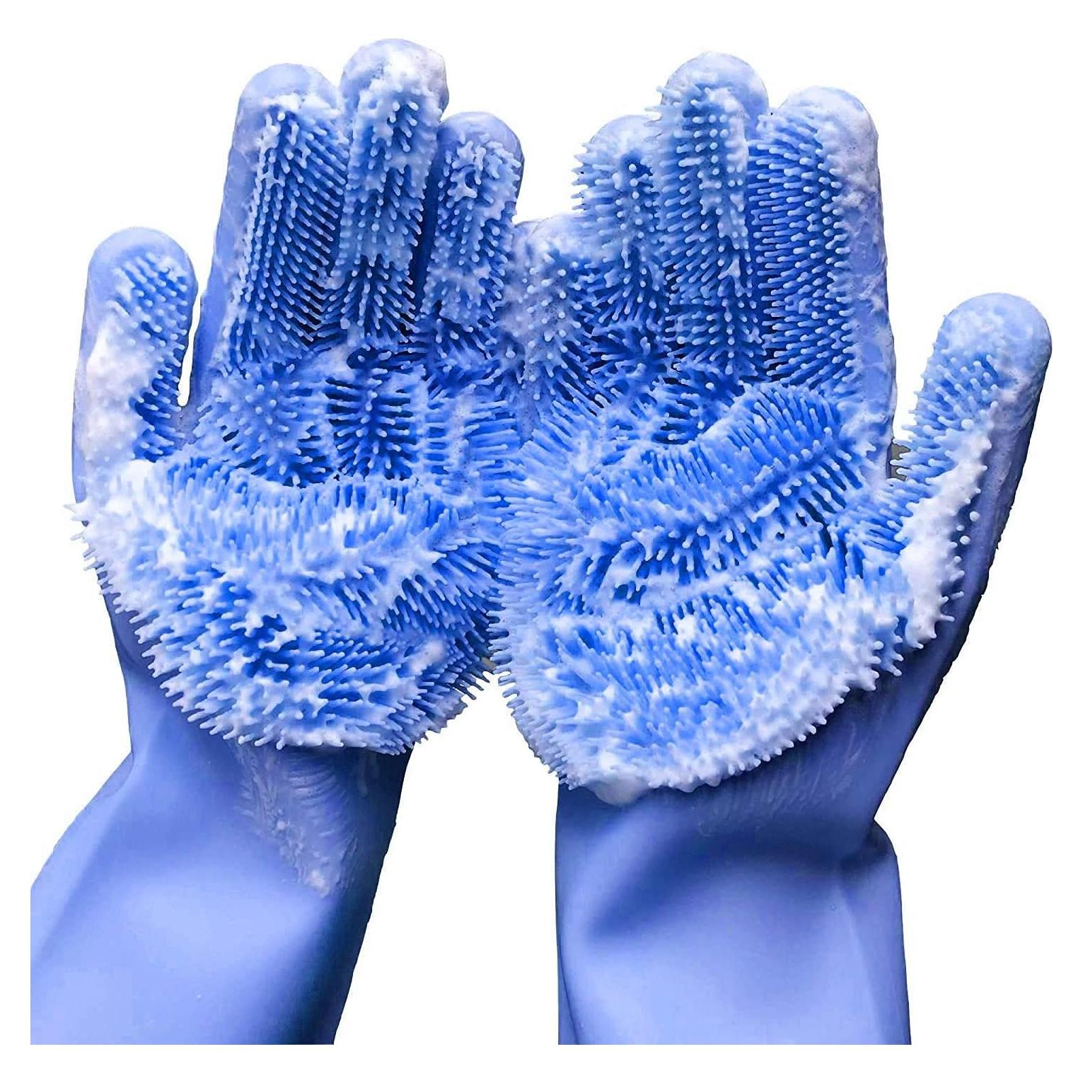 Guantes de Silicona Yinceber para Lavar Platos y Mascotas 34.5 cm