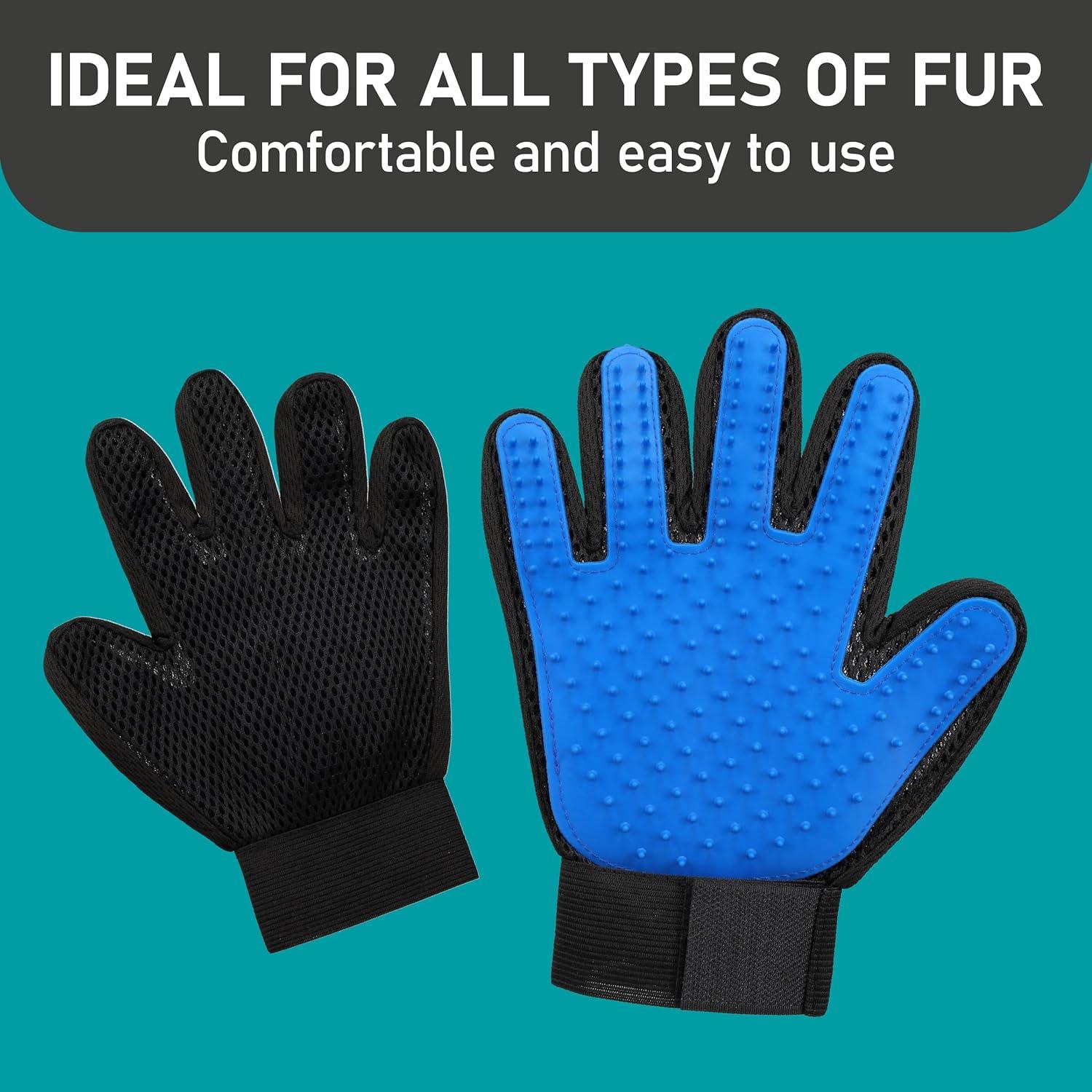 Guantes de Aseo para Mascotas Maxpower Planet Azul - Mitón para Perros y Gatos