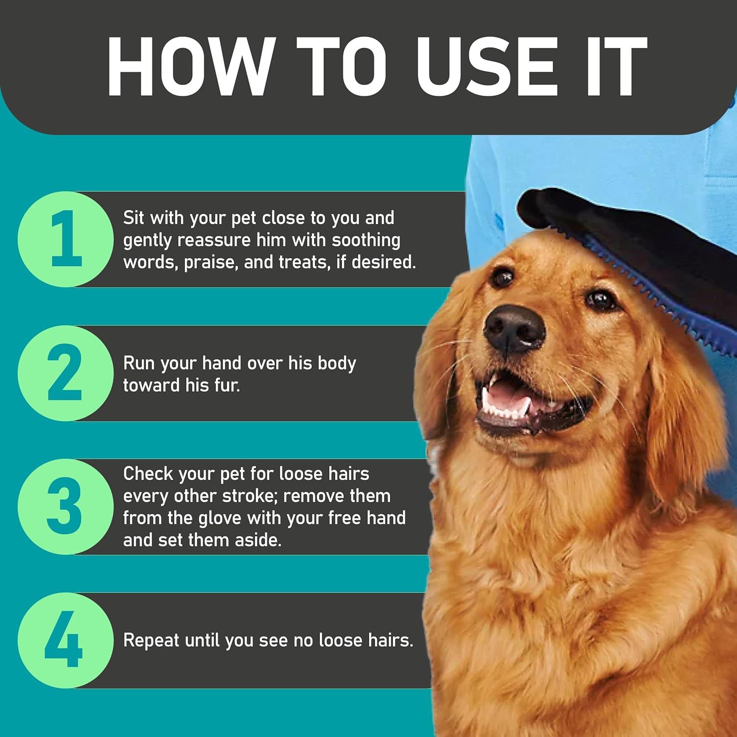 Guantes de Aseo para Mascotas Maxpower Planet Azul - Mitón para Perros y Gatos