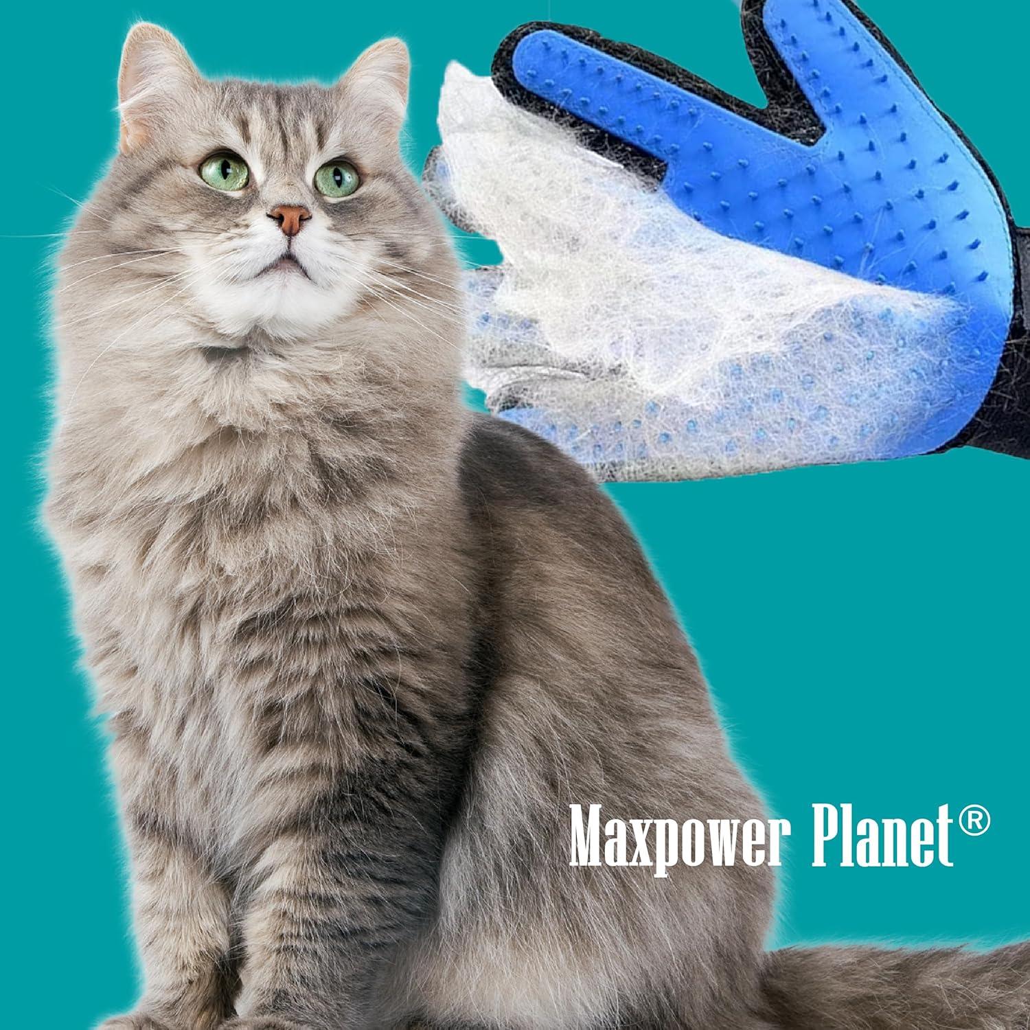 Guantes de Aseo para Mascotas Maxpower Planet Azul - Mitón para Perros y Gatos