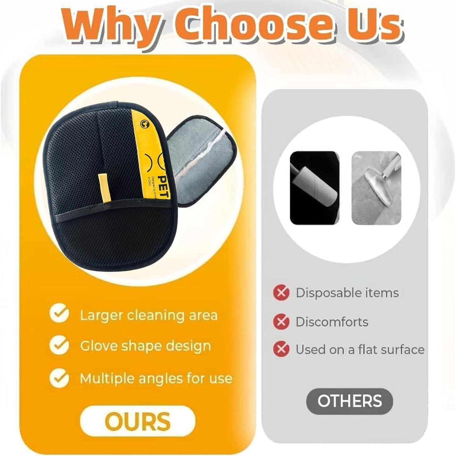 Guante Electroestático para Eliminación de Pelo de Mascotas 2PC