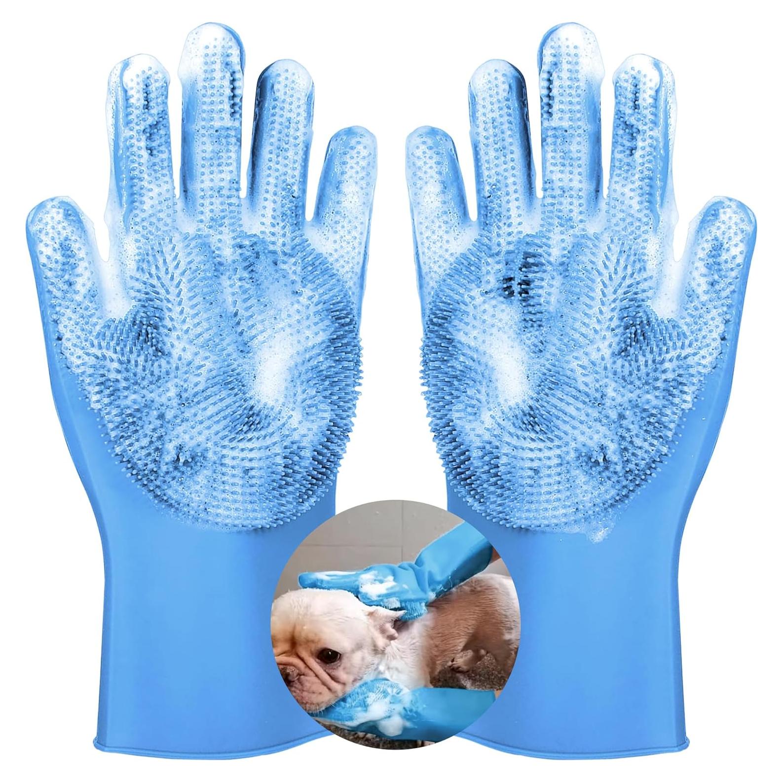 Guantes de Aseo para Mascotas SUKETIL HL-GT291 Azul
