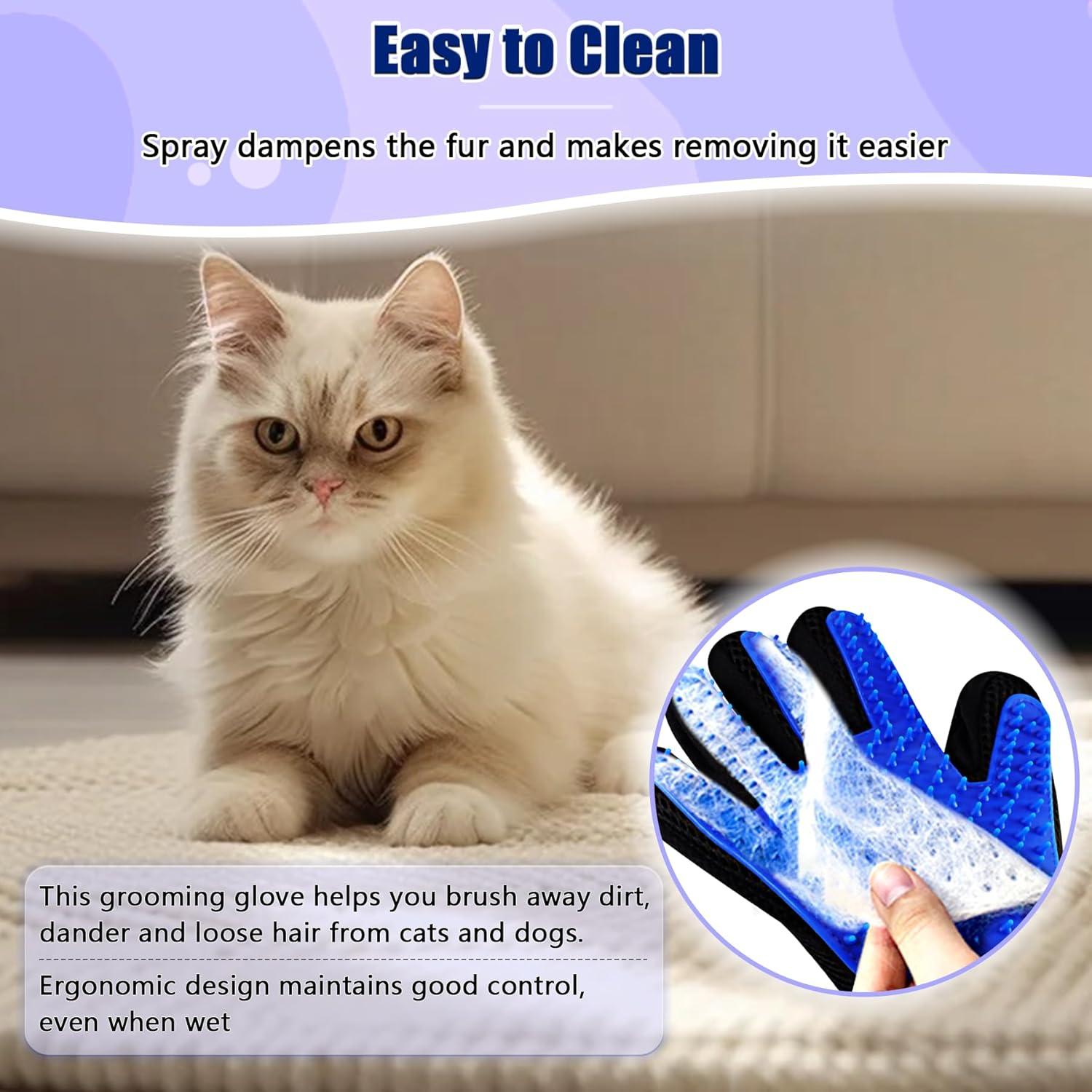 Guantes de Acicalar Mascotas Oiuyamn con Vapor - Azul