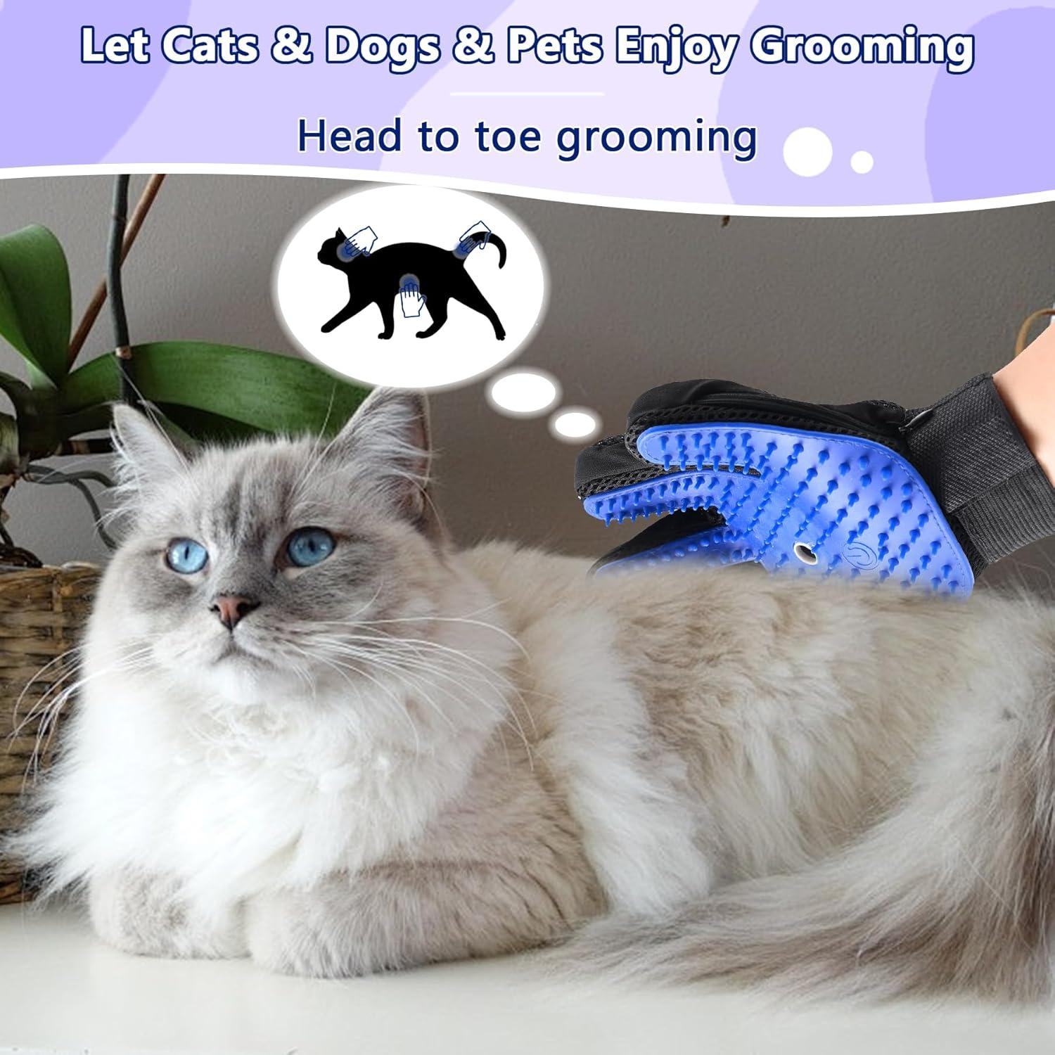Guantes de Acicalar Mascotas Oiuyamn con Vapor - Azul