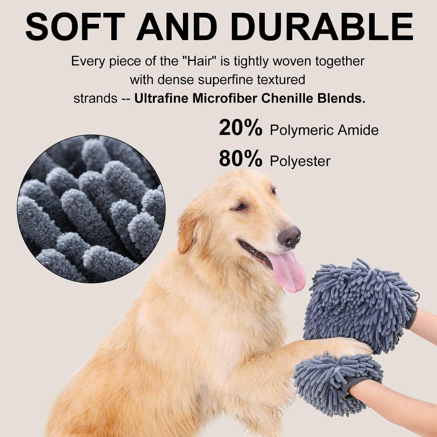 Guantes de Baño Seco DogLemi para Perros - Microfibra Absorbente