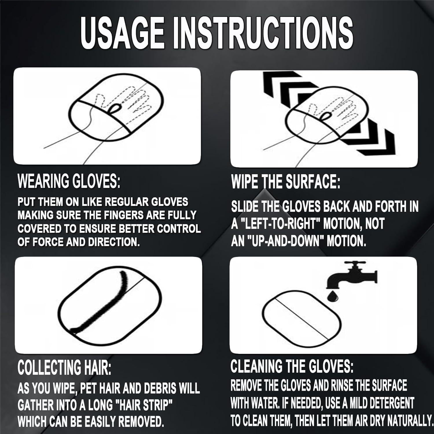 Guante de Aseo para Mascotas Yuecinc Doble Cara 24x16 cm