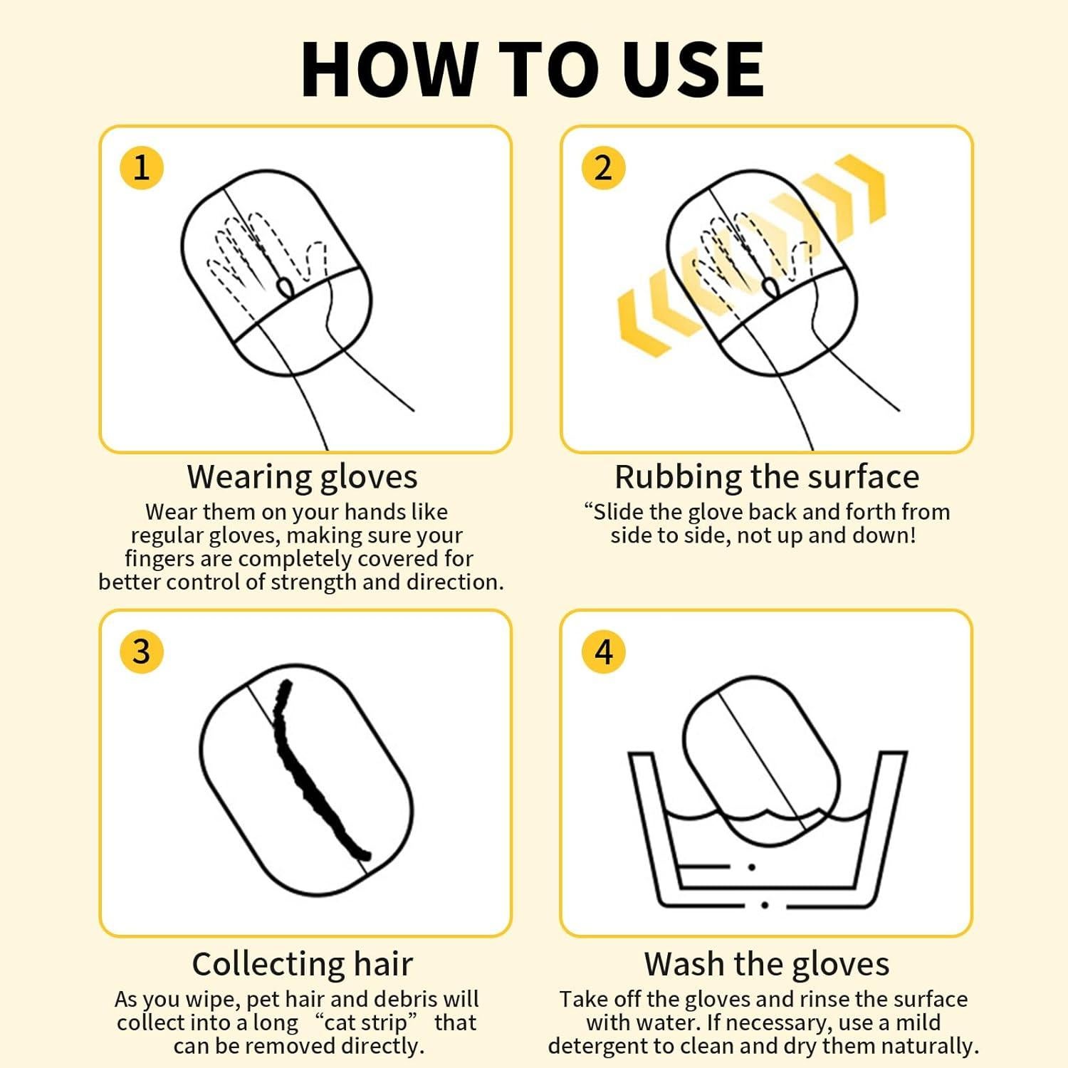 Guantes Electrostáticos para Remoción de Pelo de Mascotas OQXEJPHFN