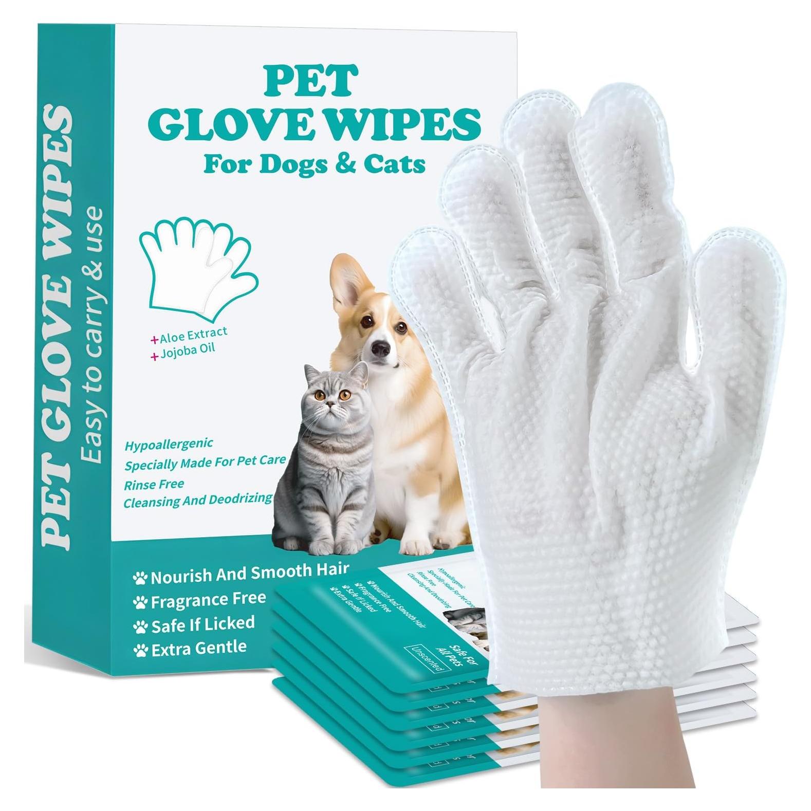 Toallitas con Guantes para Mascotas Falatong - Limpieza Hipoalergénica