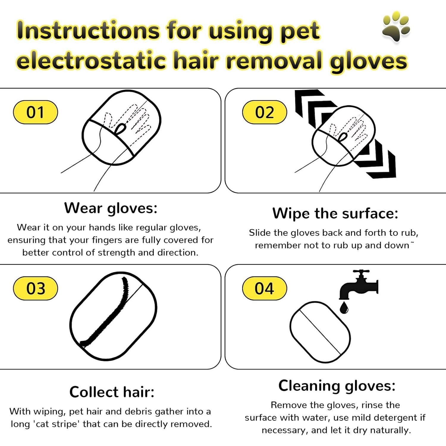 Guantes Removedores de Pelo de Mascota Nifani 2PCS Ecológicos