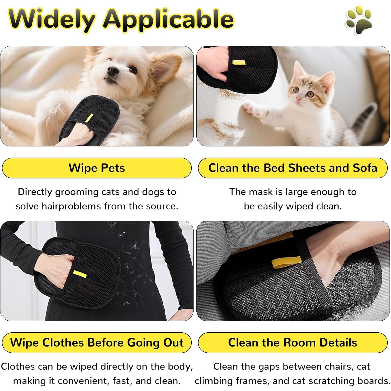 Guantes Removedores de Pelo de Mascota Nifani 2PCS Ecológicos