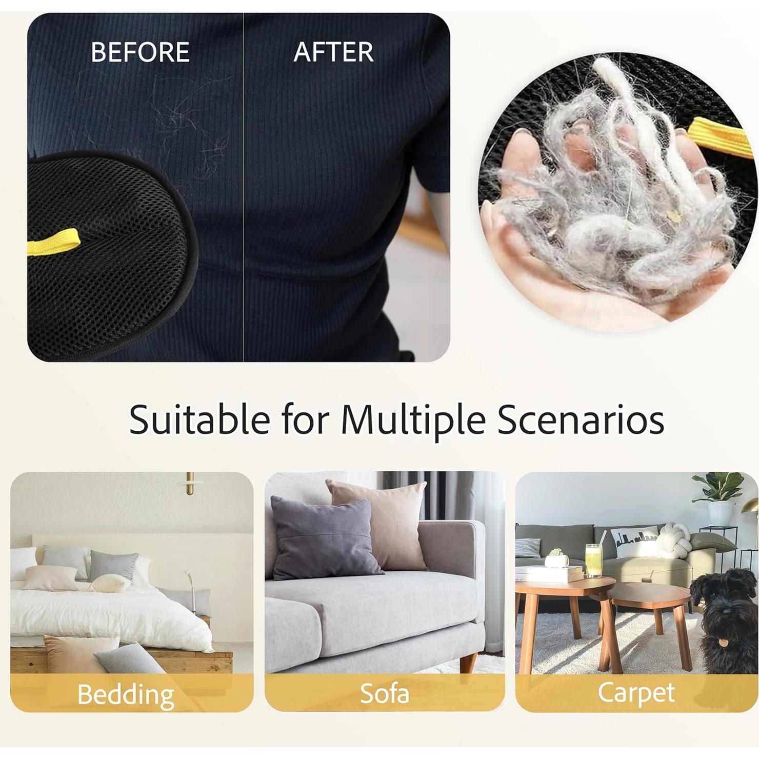 Guante Quitapelos para Mascotas Ekoo - Reutilizable y Electroestático