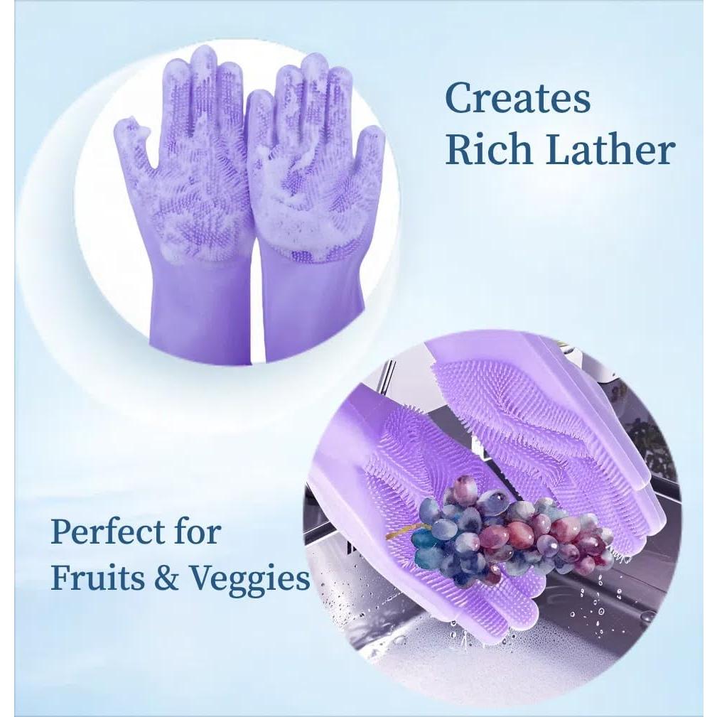 Guantes de Baño para Mascotas Easoneo - Silicona, Manga Larga