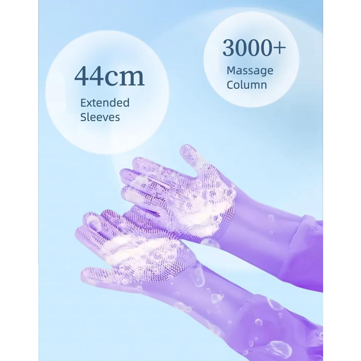 Guantes de Baño para Mascotas Easoneo - Silicona, Manga Larga