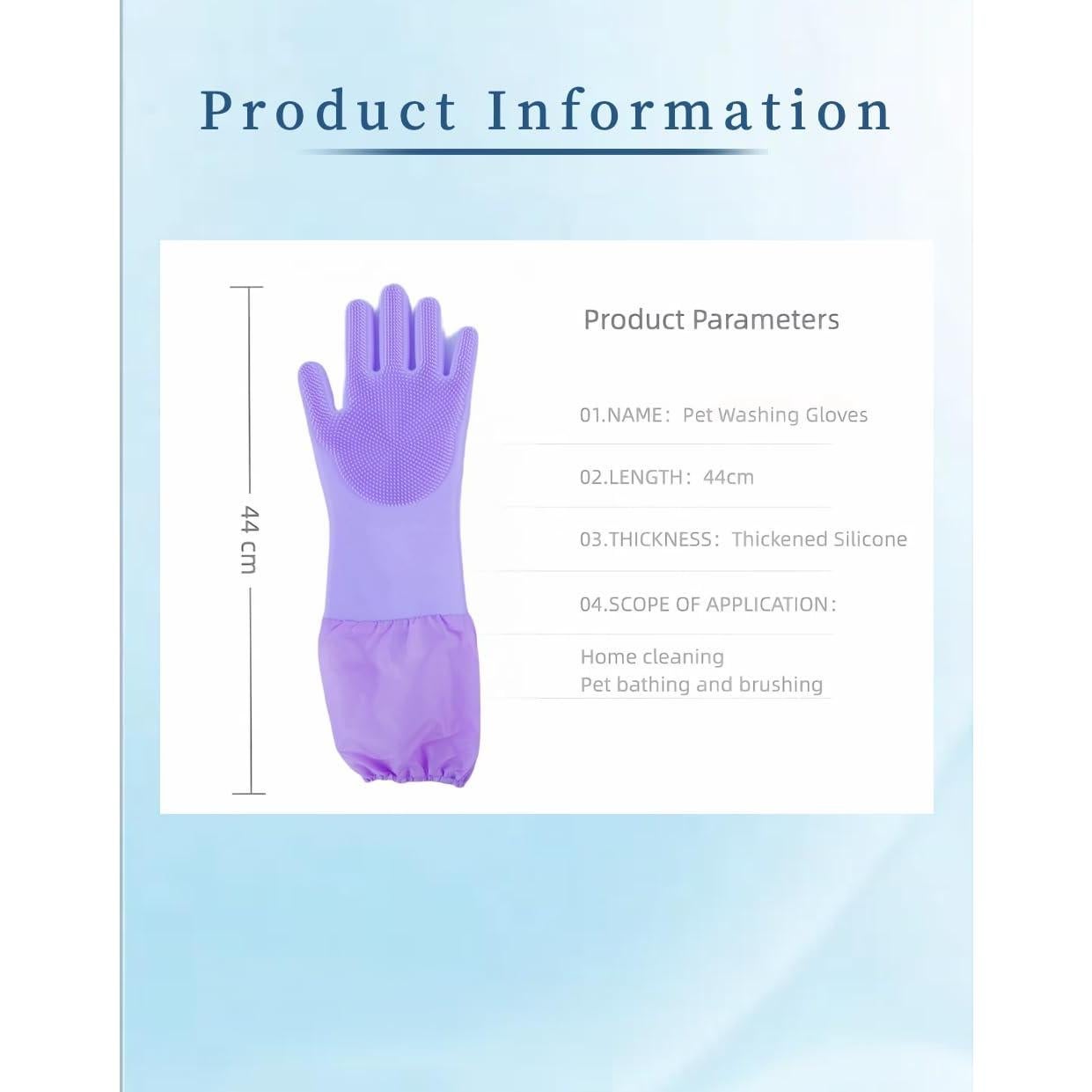 Guantes de Baño para Mascotas Easoneo - Silicona, Manga Larga