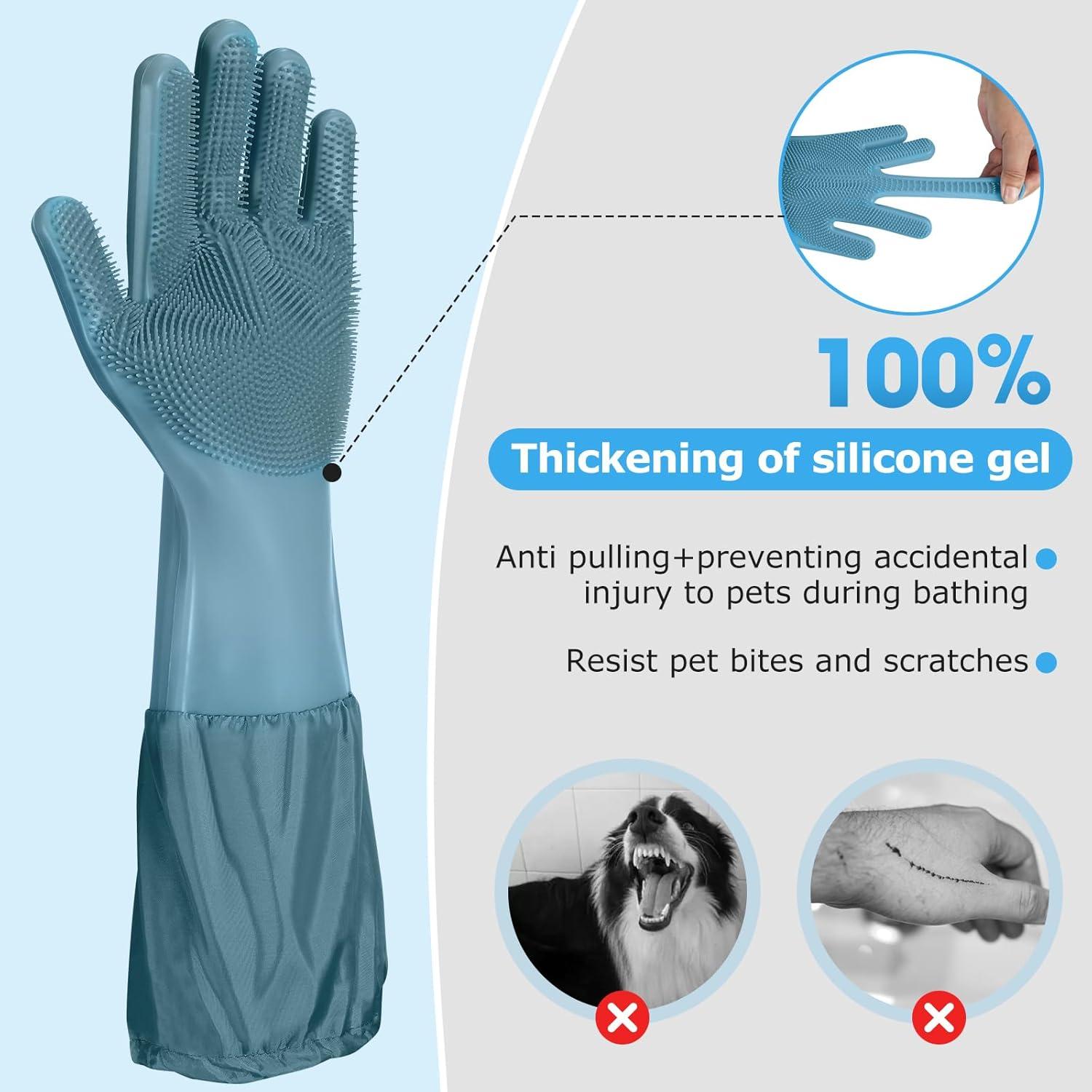Guantes de Aseo para Mascotas Dongguan 43.9 cm Azul Nublado