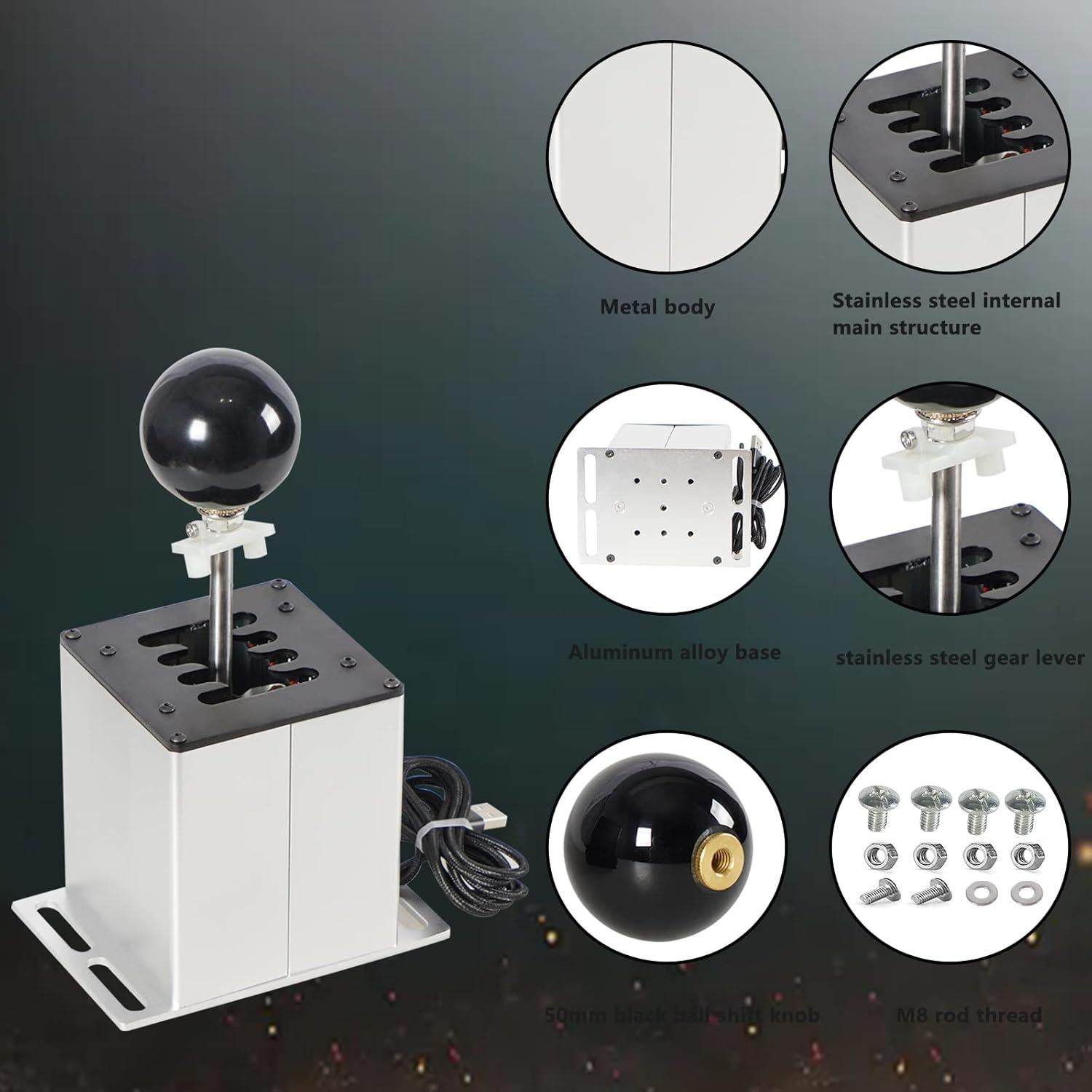 Simulador de Palanca USB GSTP 7+R Compatible con G29 G27 G25