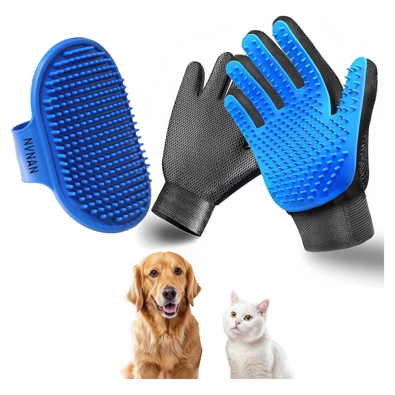 Guantes de Aseo y Cepillo Deshedding NANAN para Mascotas