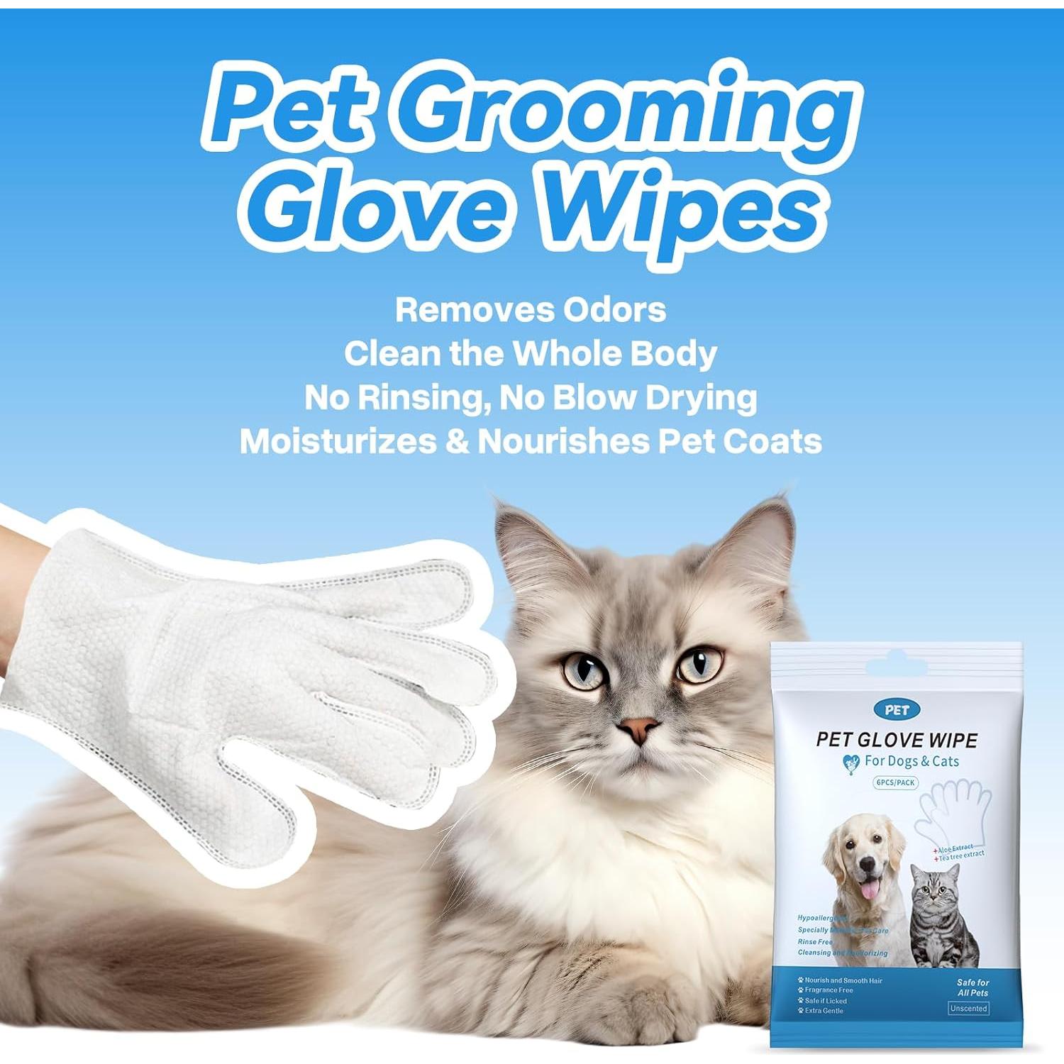 Toallitas para mascotas WGP - Guantes de limpieza 18 pcs