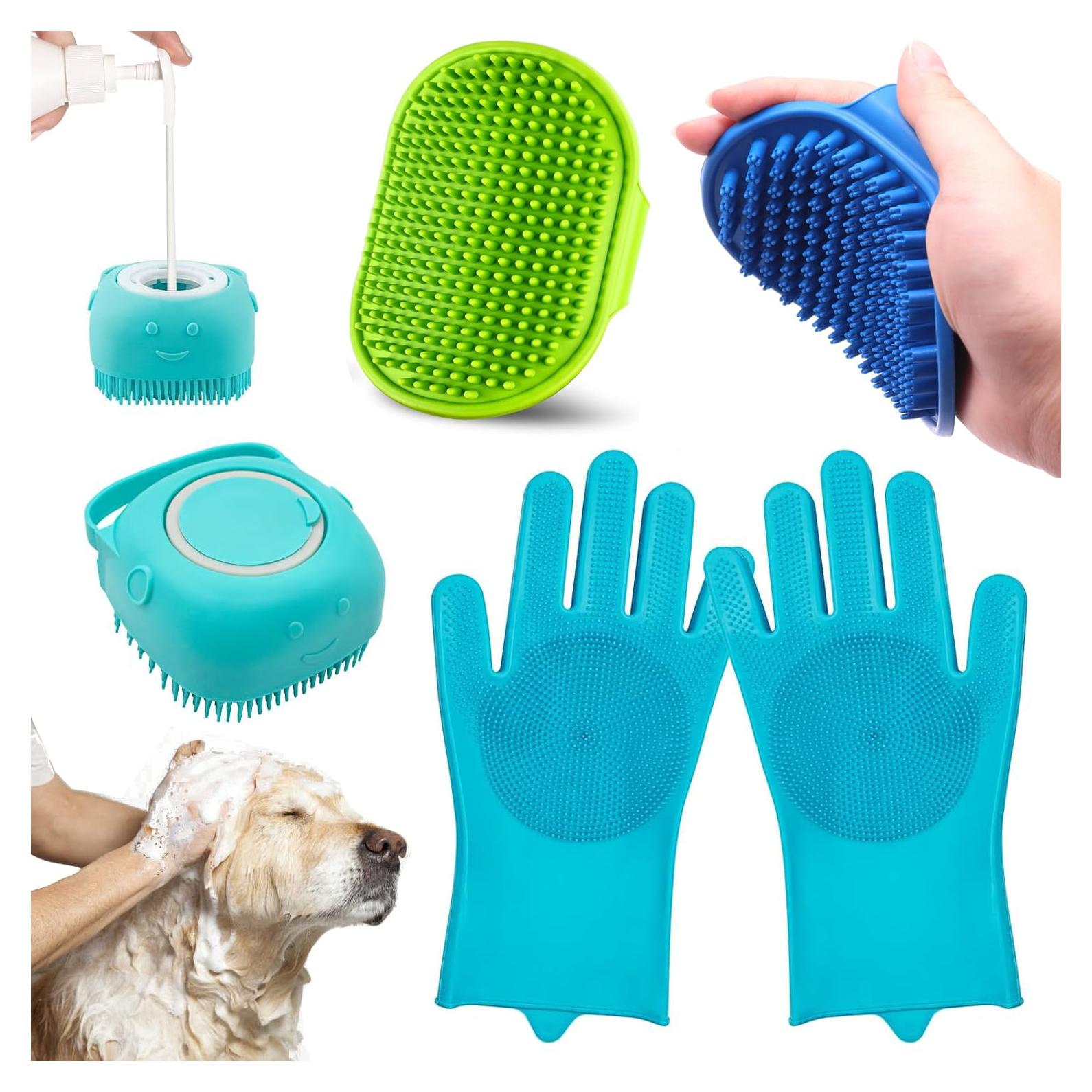 Set de Cepillos de Aseo para Perros Enmaipet 4 en 1 con Guantes