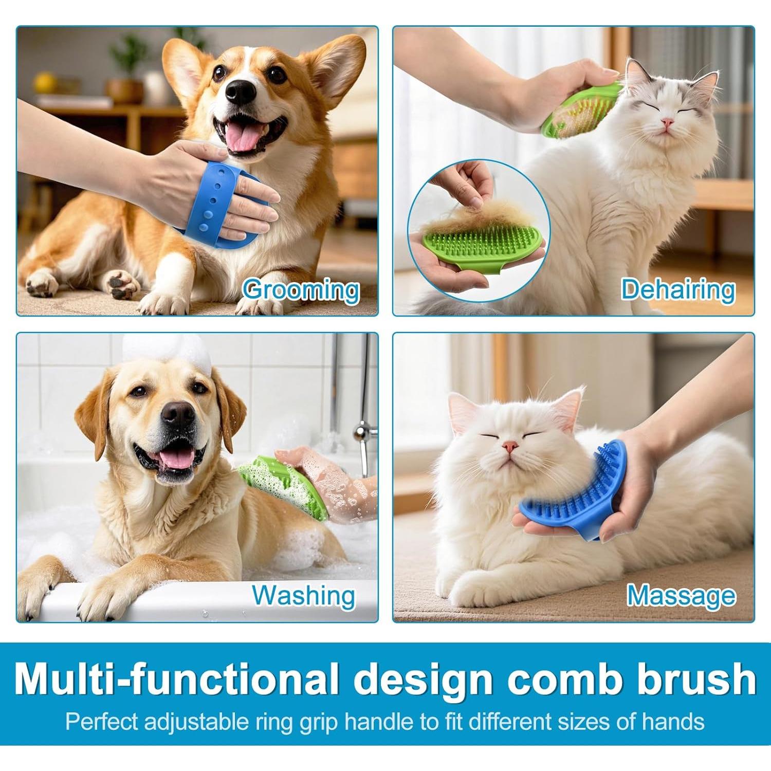 Set de Cepillos de Aseo para Perros Enmaipet 4 en 1 con Guantes