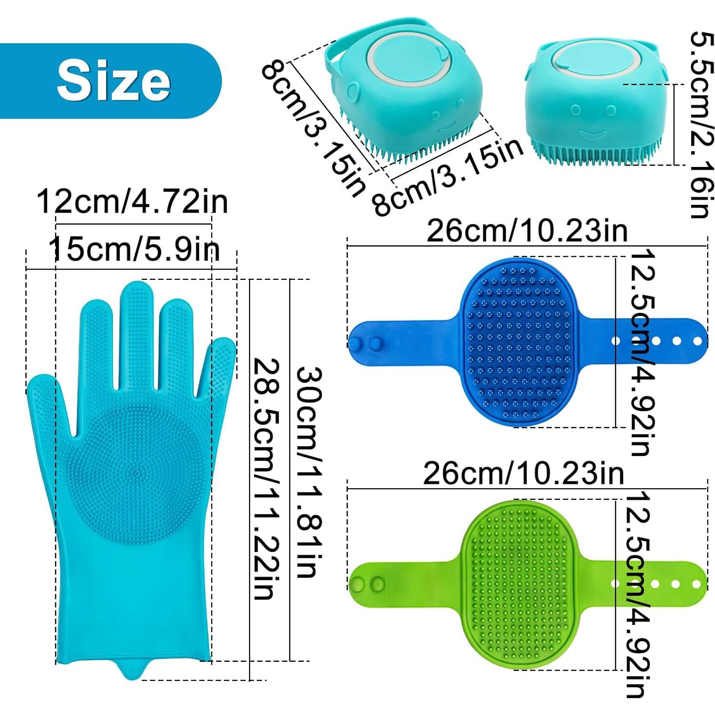 Set de Cepillos de Aseo para Perros Enmaipet 4 en 1 con Guantes