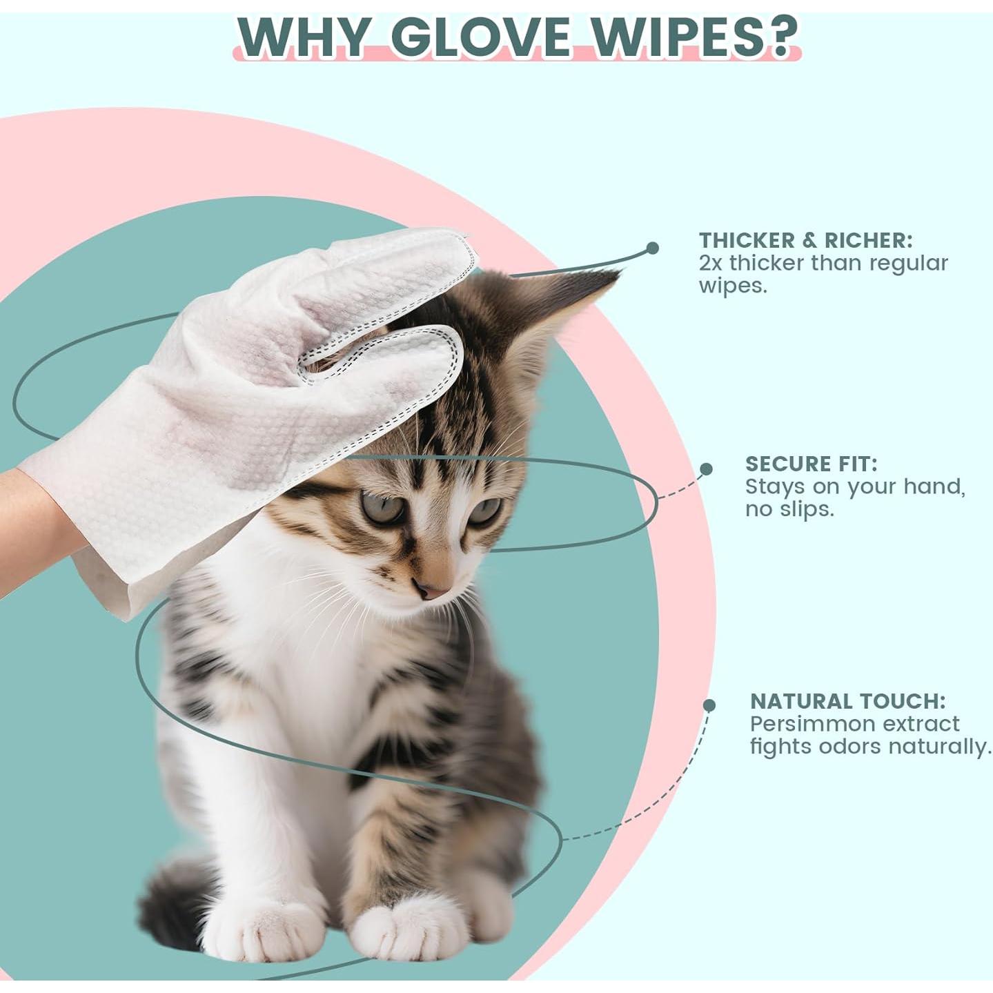 50 Toallitas de Guante IMMHABI para Mascotas Limpieza y Desodorante