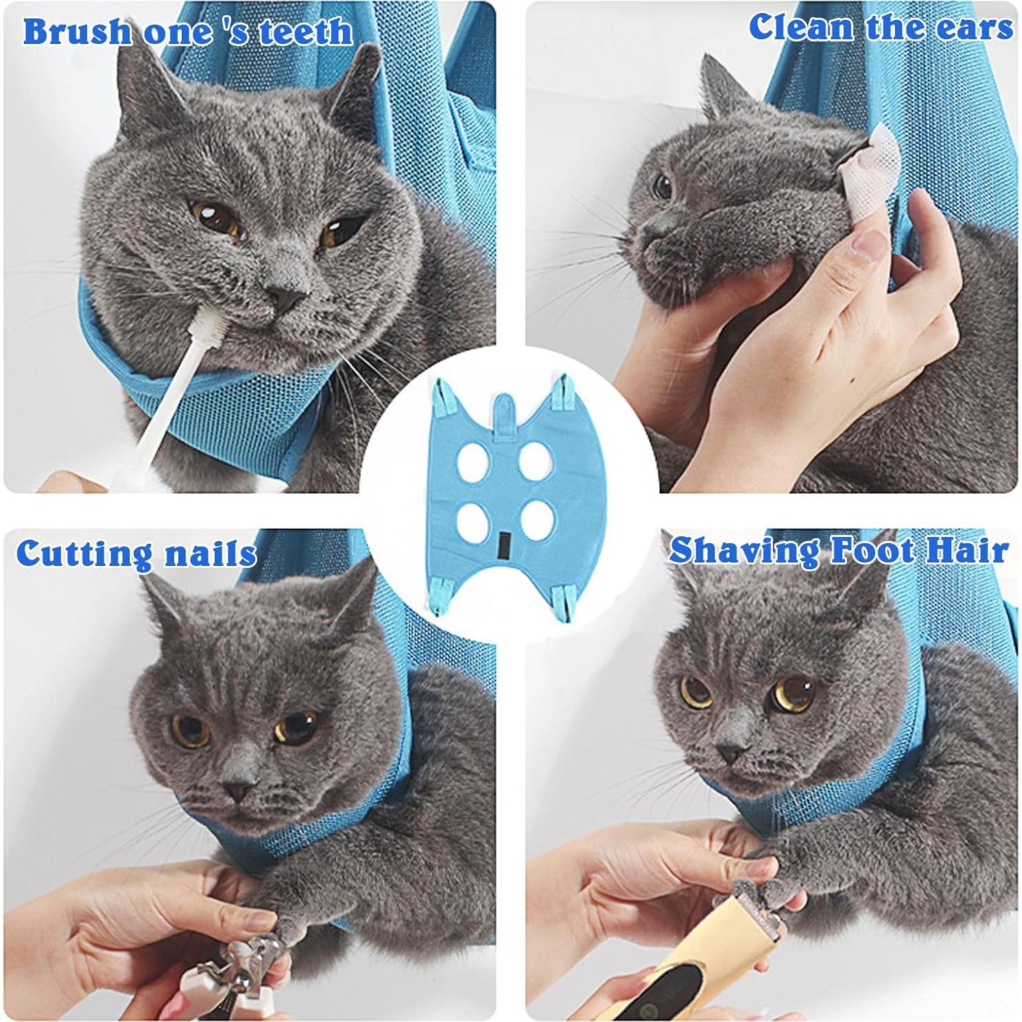 Kit de Hamaca Acicalamiento Mascotas 10 en 1 PWMENLK - Mediano