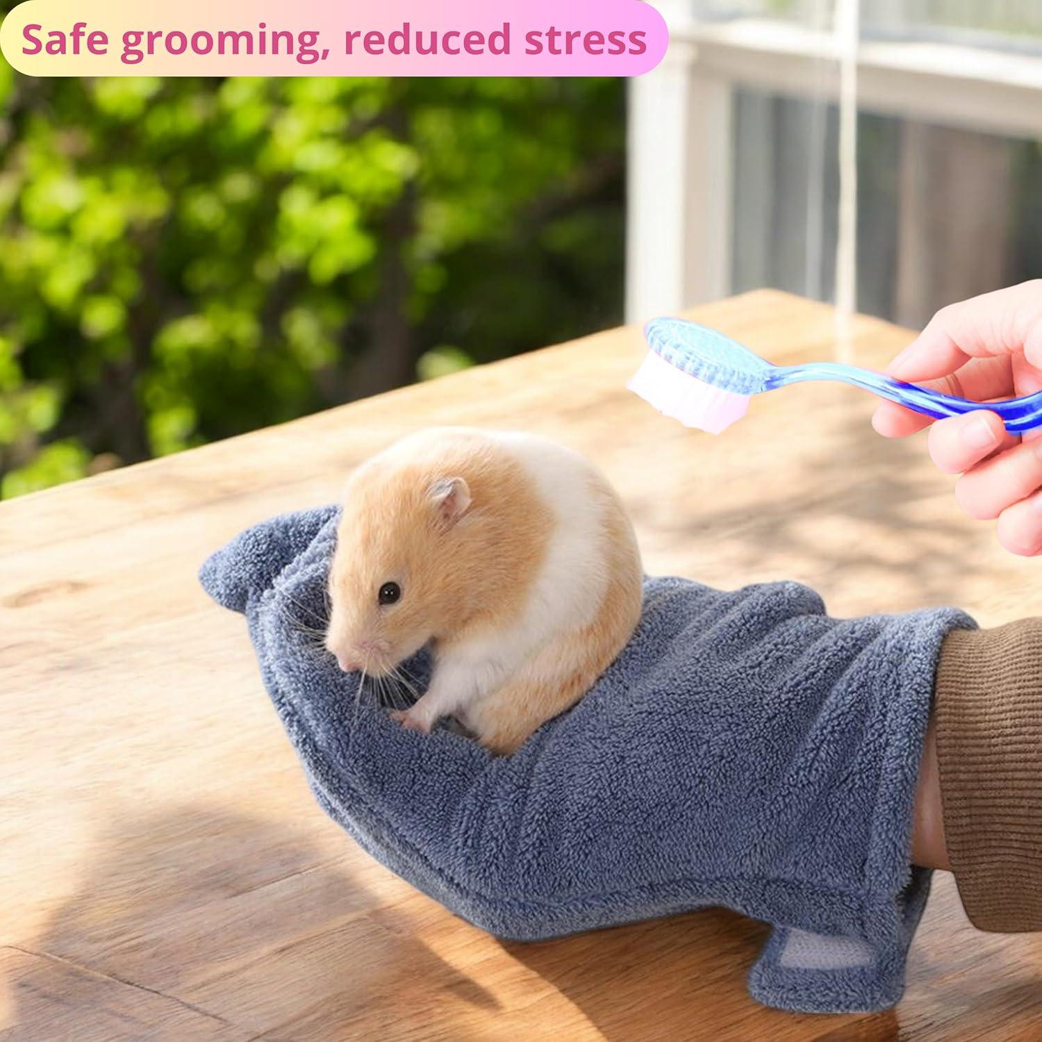 Guantes a Prueba de Mordidas y Cepillo para Hámsters - PurrrfectionPet