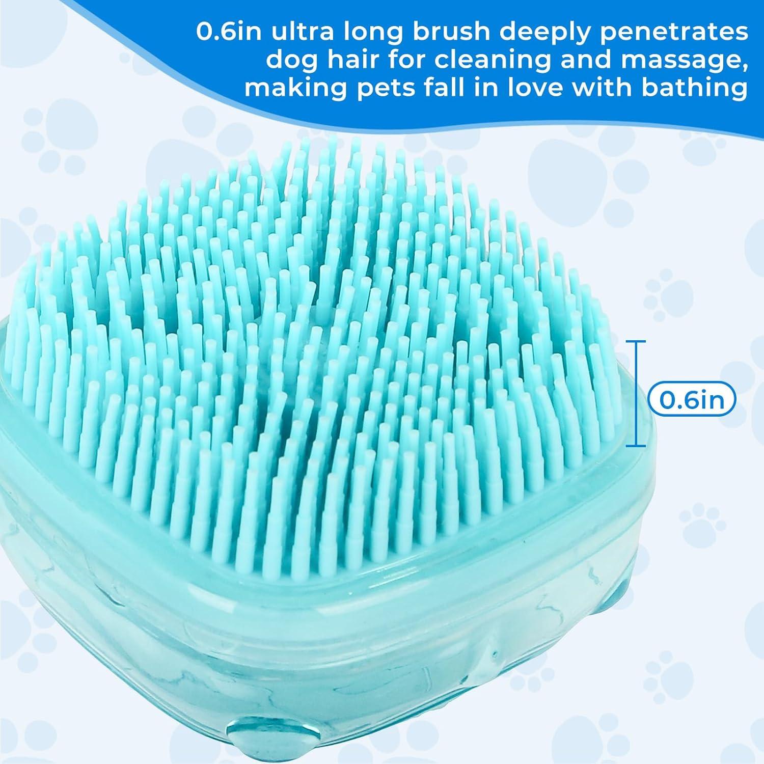 Set de Baño para Mascotas IDQQUQQ: Guantes y Cepillo Azul