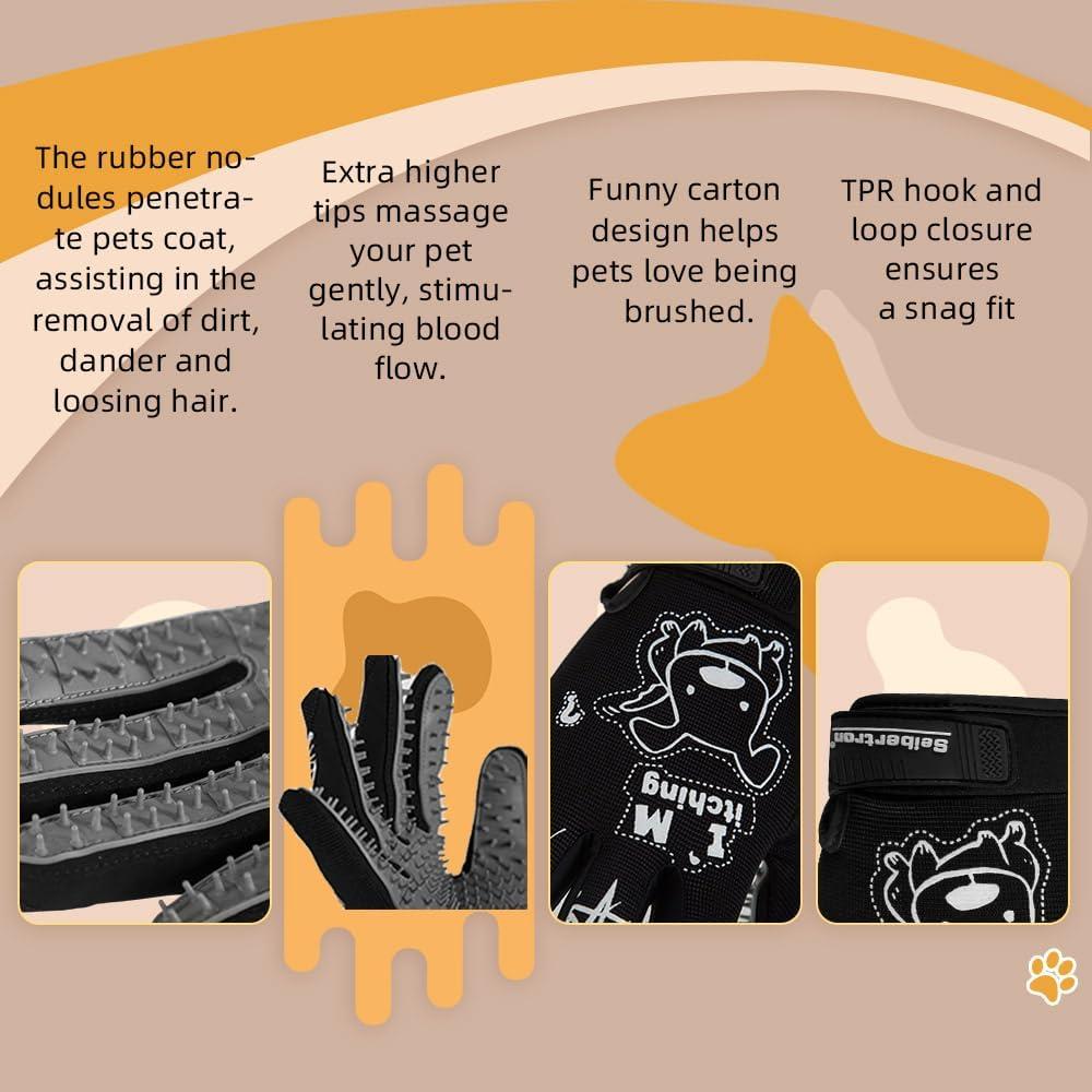 Guantes de Deshedding Seibertron Adulto XL Negro