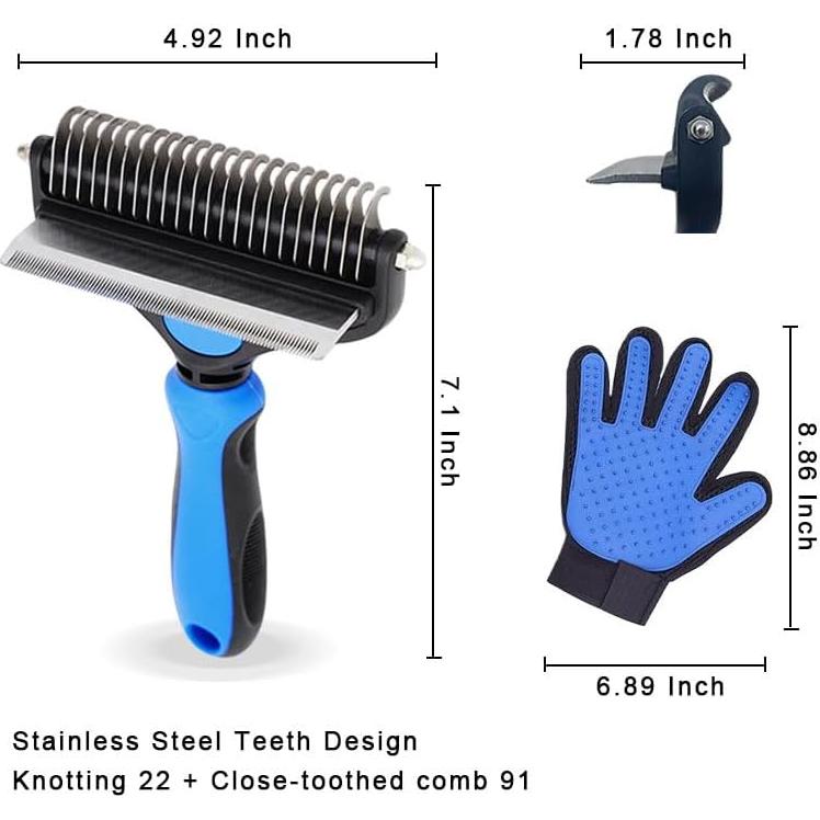 Cepillo de Aseo 2 en 1 CORIMEI para Perros y Gatos - Grande