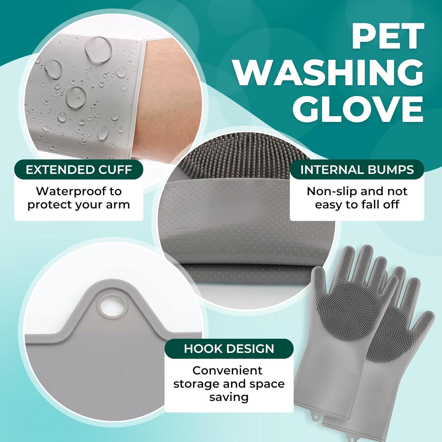 Guantes de Lavado para Perros BarkNGo - Silicona Resistente al Calor